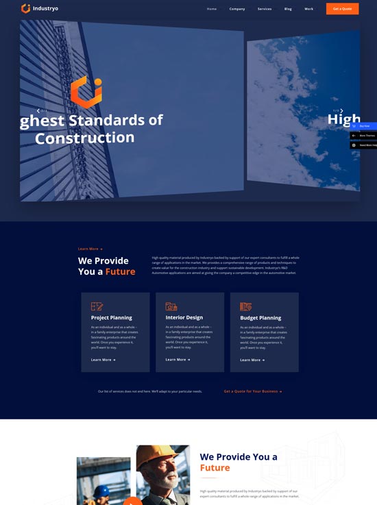 industryo construction wordpress theme