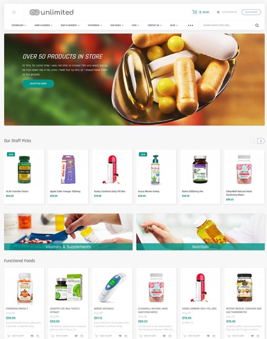 infinit all in one magento theme