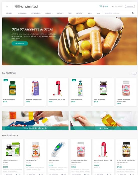 infinit drug store magento and theme
