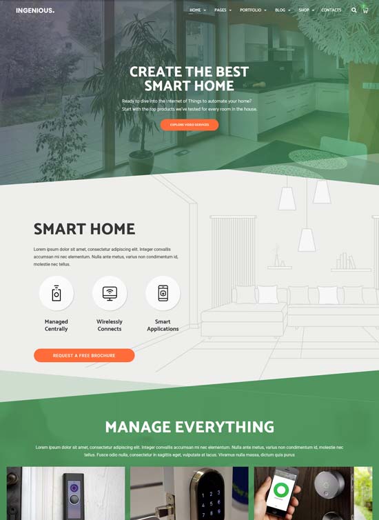 ingenious smart home automation html template