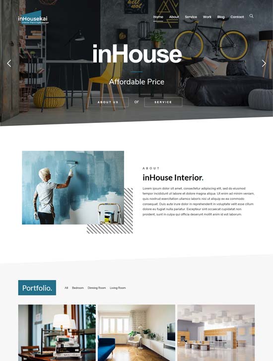 inhousekai design interior wordpress theme