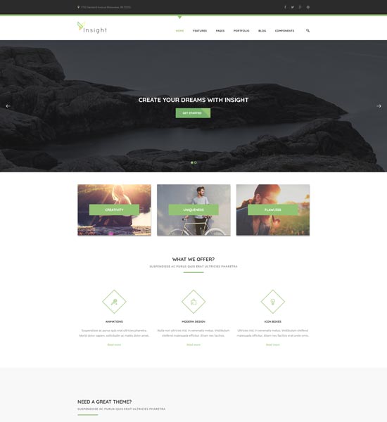 insight free html template