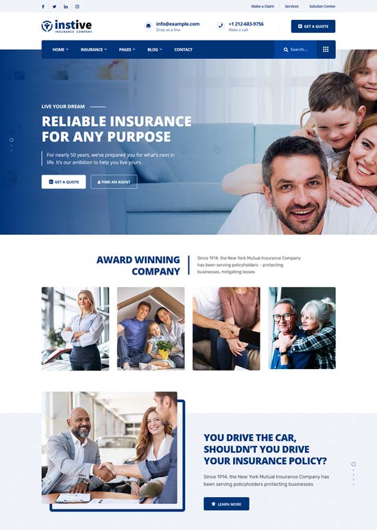 30 Best Insurance Company Wordpress Themes 2021 - Freshdesignweb
