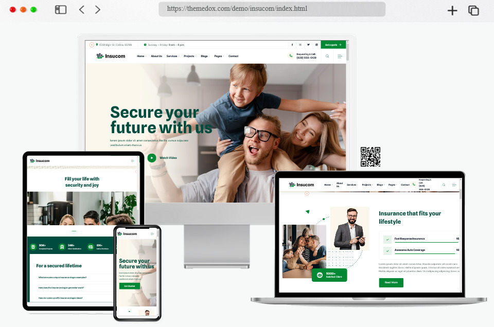 insucom insurance company tailwindcss template