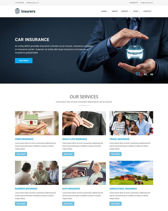 insurers car insurance wordpress theme