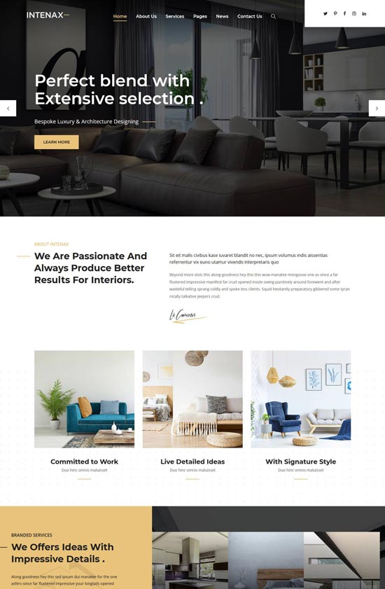 intenax interior design html template