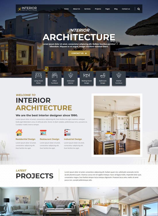 interarc interior design html template