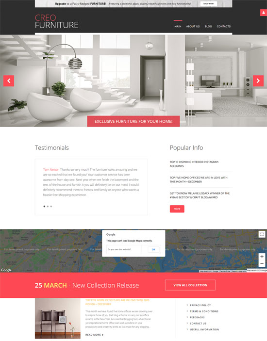 interior furniture free joomla template