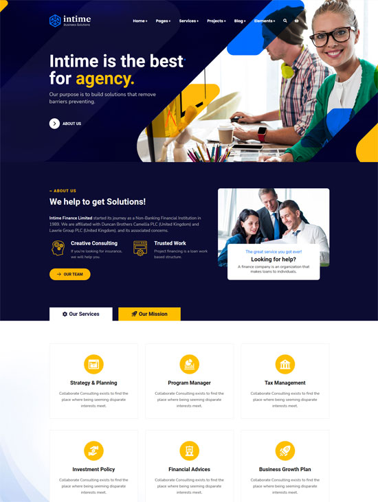 intime business consulting theme