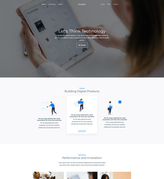 invent free html template