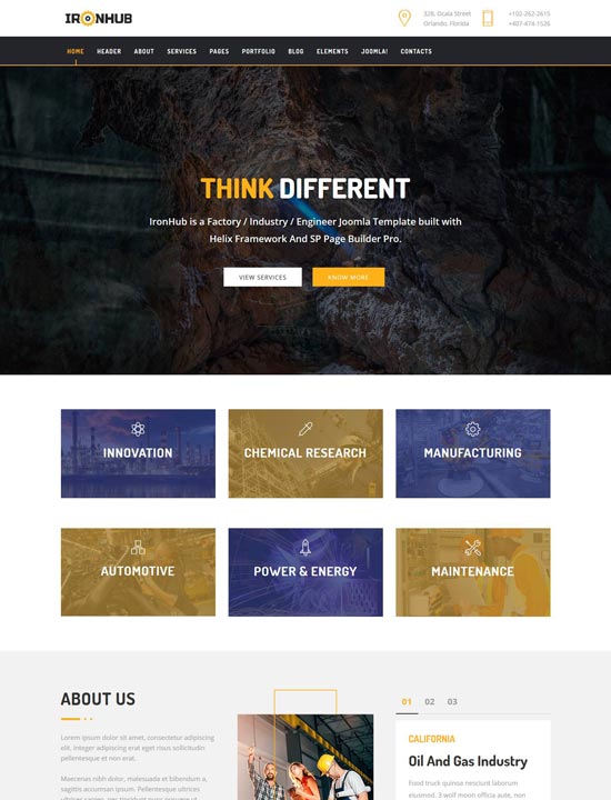ironhub factory engineering joomla template