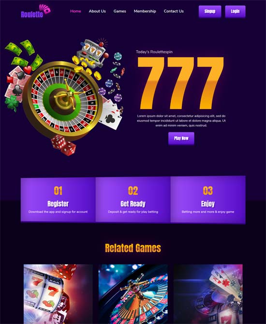 jackpot casino gambling html template