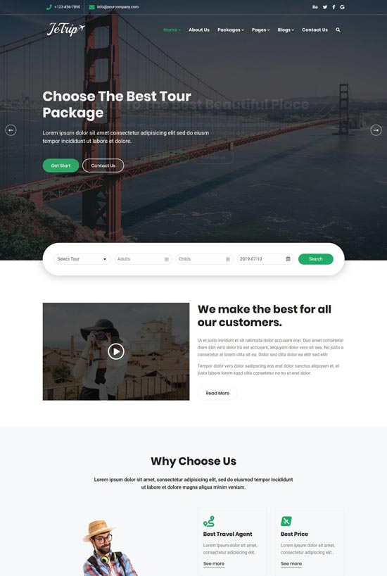 jetrip travel html template
