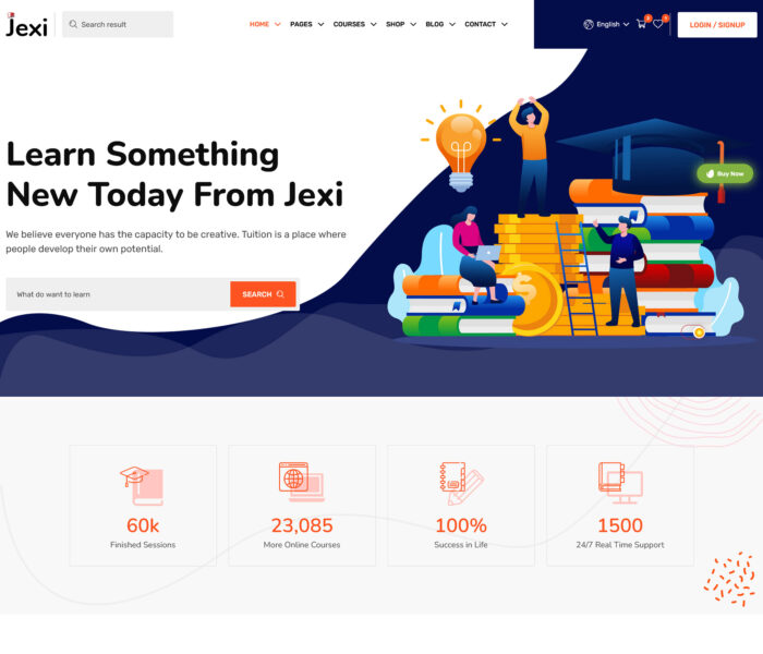 jexi online coaching training html template
