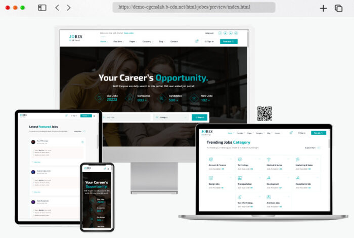 jobes job portal html template