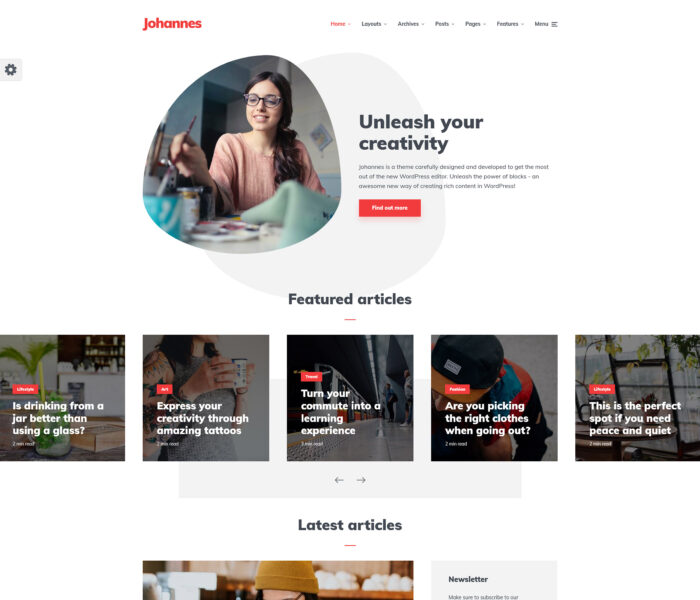 johannes theme for authors and publishers