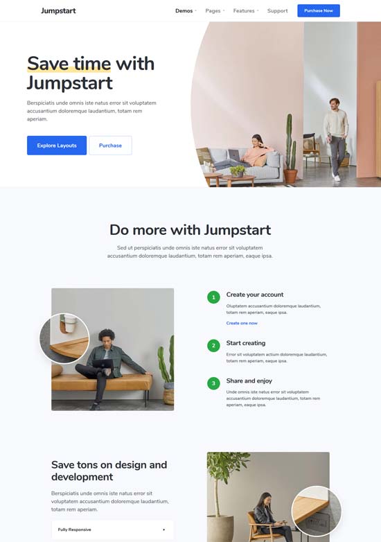 jumpstart landing software wordpress theme