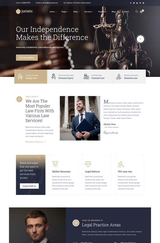 juristic law firm html template
