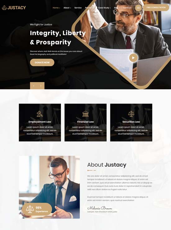 justacy lawyer html template