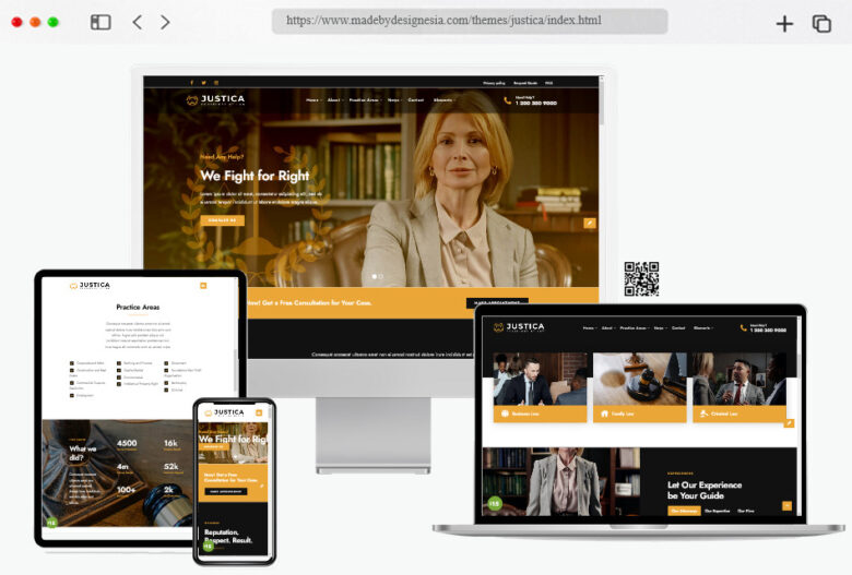 justica responsive lawyer website template