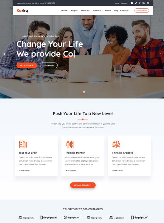 karka training consulting html template