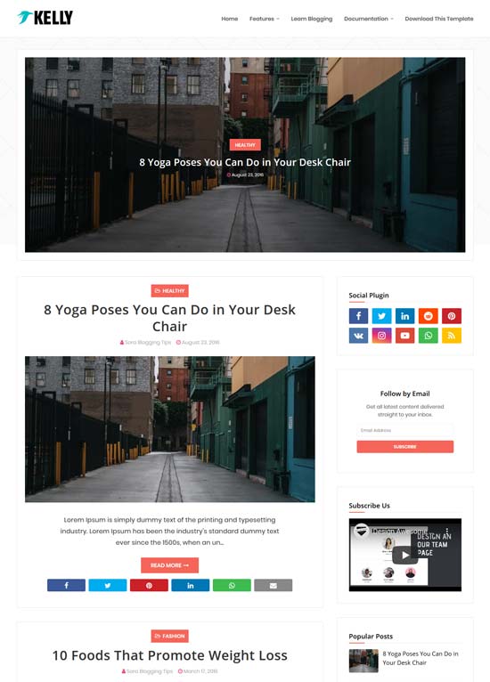 kelly blogger template