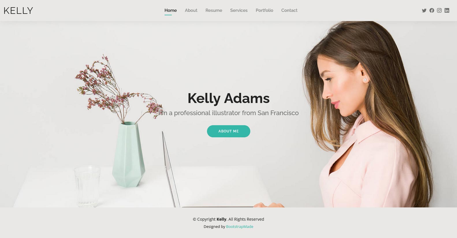 Kelly Bootstrap CV Resume HTML Template