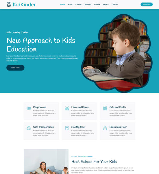 kidkinder free responsive html website template