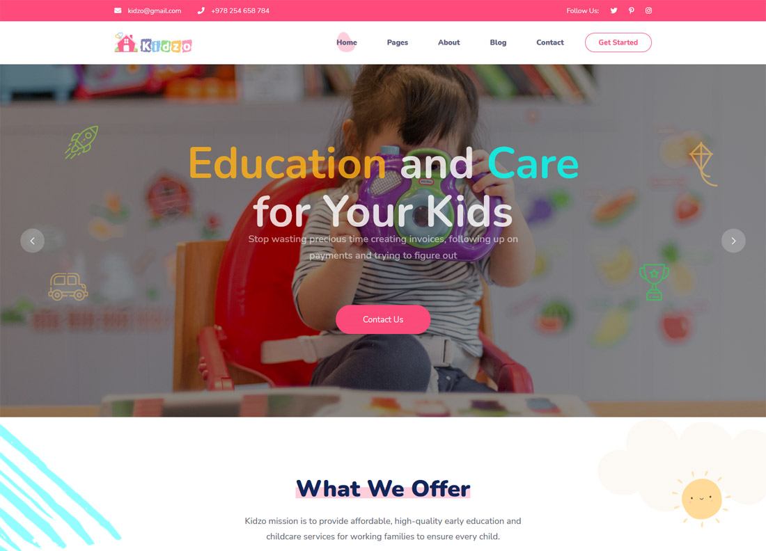 Kindergarten Website Templates