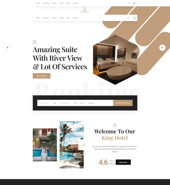 kingho hotel booking react next template
