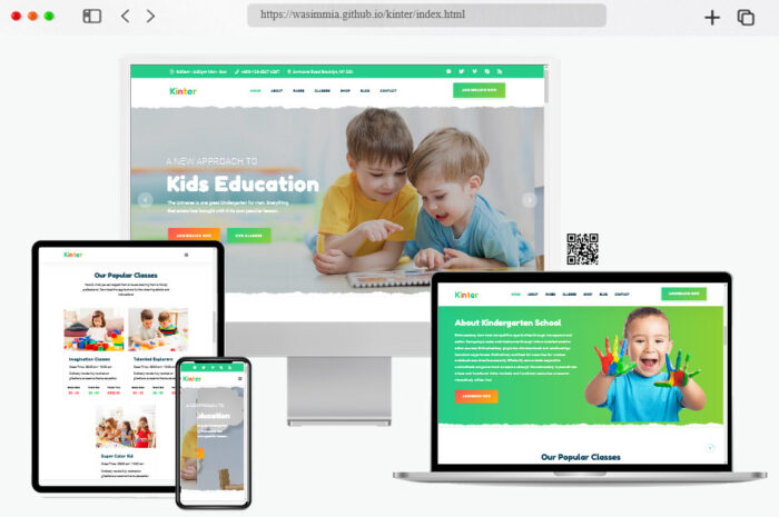 kinter kids kindergarte html template