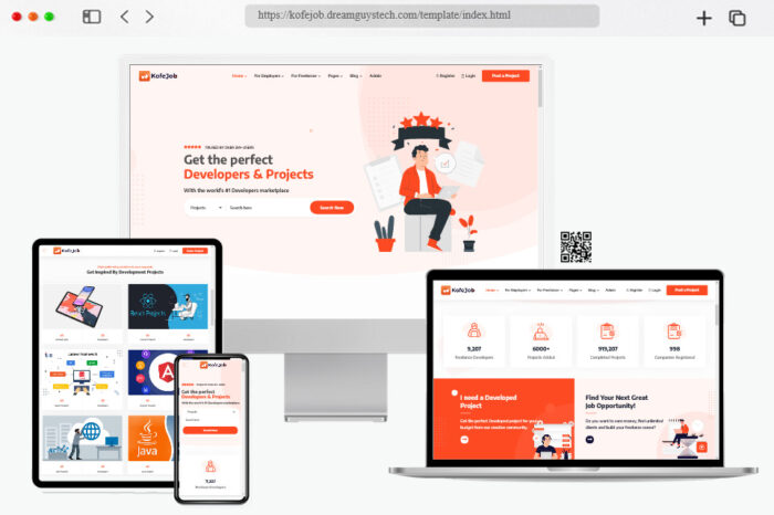kofejob job board freelancer marketplace template