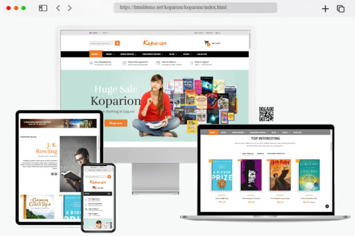 koparion books store html website template