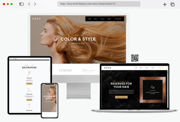 kosa hair stylist wordpress themes