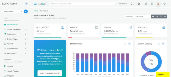 luno bootstrap responsive admin template