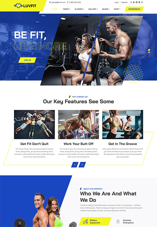 luvfit fitness html template