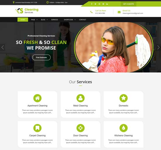 lz cleaning fullscreen wordpress theme