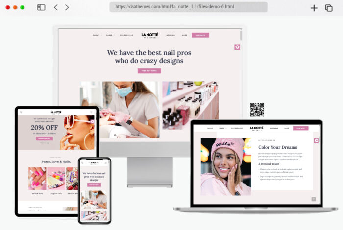 la notte nail salon html template