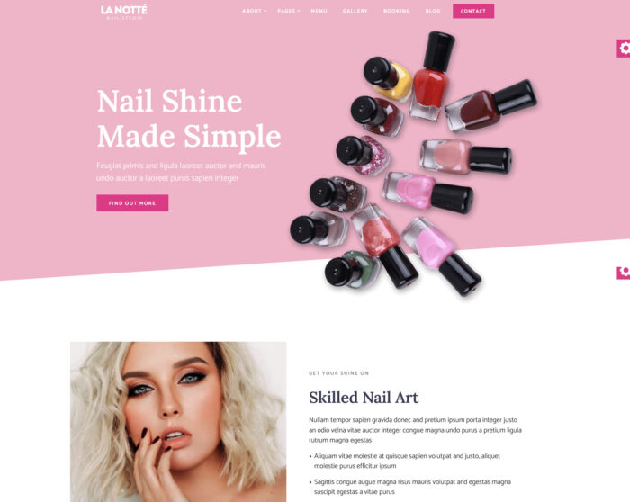 lanotte nail salon wordpress theme