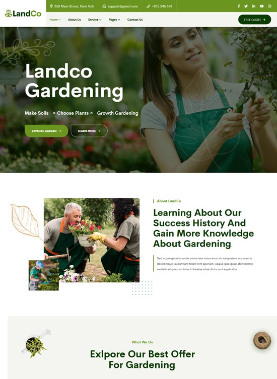 landco garden landscaping wordpress theme