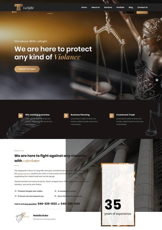 lasight lawyer law html template