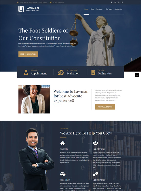 lawman free lawyer wordpress theme