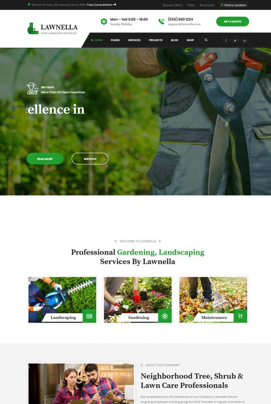 lawnella landscaping html template