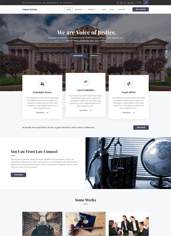 lawyer gravity free wordpress theme