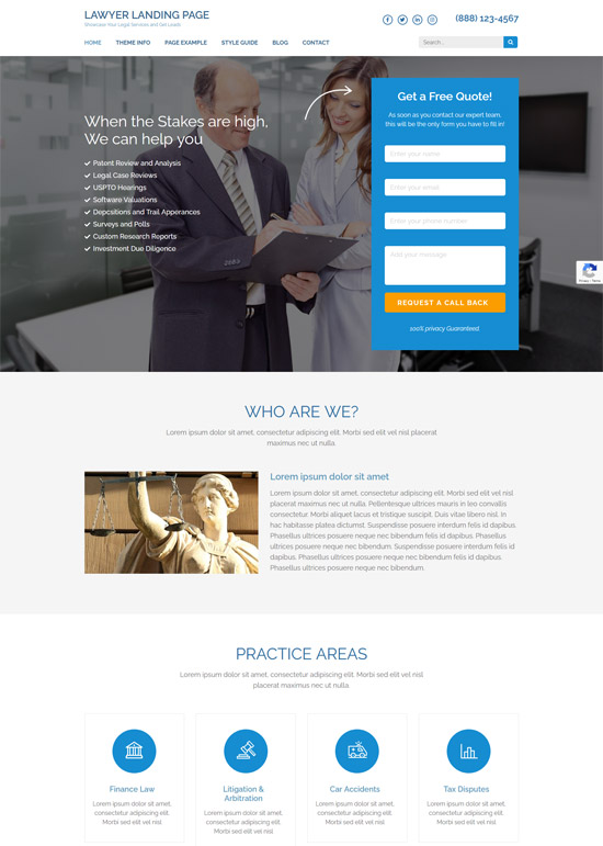 lawyer landing page