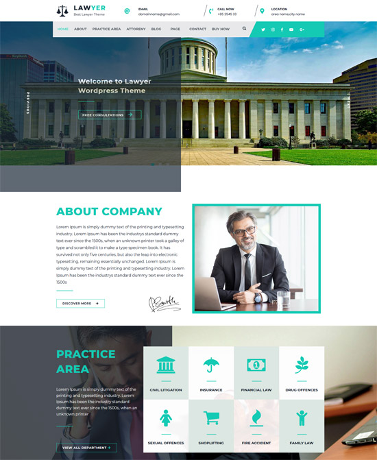 lawyer lite free wordpress theme