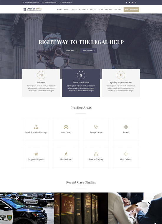 Free Lawyer Wordpress Themes For Law Firms 2021 Freshdesignweb