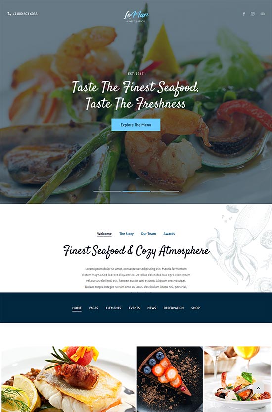 lemar seafood html template