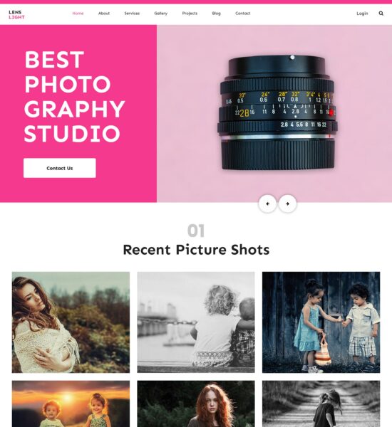 lenslight photography website template