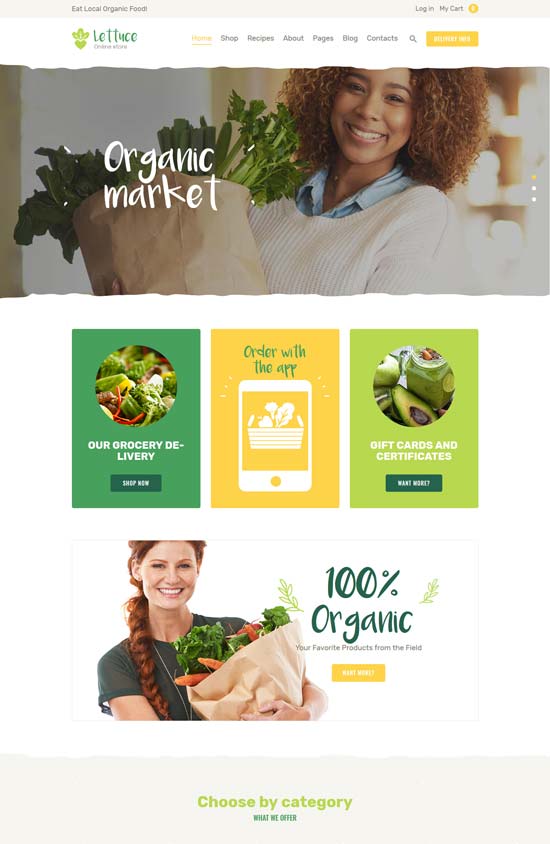 lettuce organic food wordpress theme